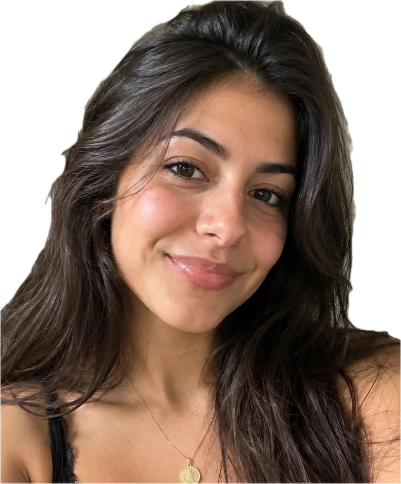 Sample portrait with a colored drape under the face
